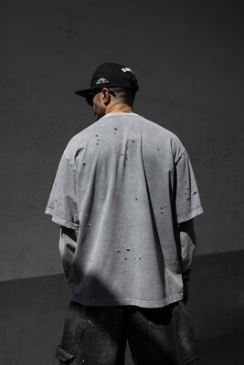 Double Layers Gray Sweatshirt 1915 - Thumbnail (3)