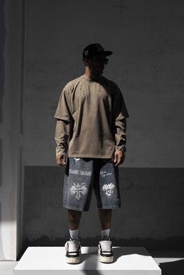 Black Island - Double Layers Khaki Sweatshirt 1915