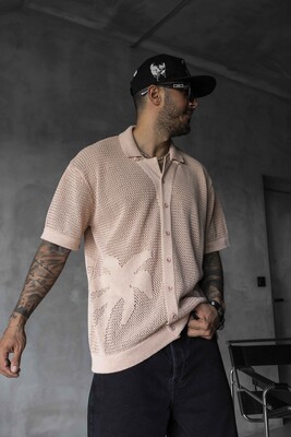 Black Island - DUSTY PINK POLO COLLAR KNITWEAR 2629 (1)