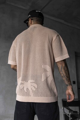 DUSTY PINK POLO COLLAR KNITWEAR 2629 - Thumbnail (2)