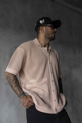DUSTY PINK POLO COLLAR KNITWEAR 2629 - Thumbnail (3)