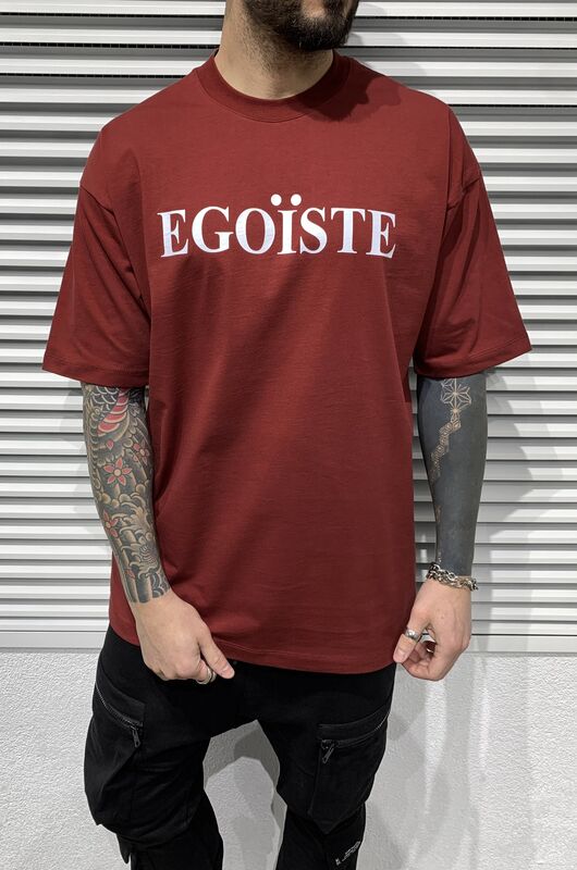 Egoiste Printed T-shirt Clareted Red 1195 (3)