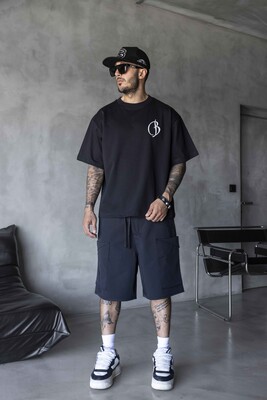 Black Island - Embroidered T-shirt Black 1900