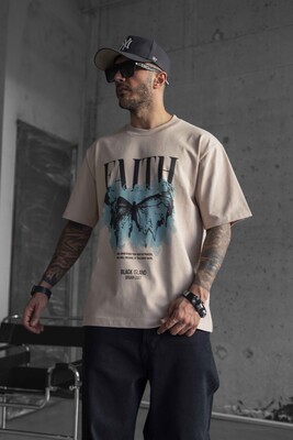Black Island - FAITH PRINTED T-SHIRT BEIGE 1749 (1)