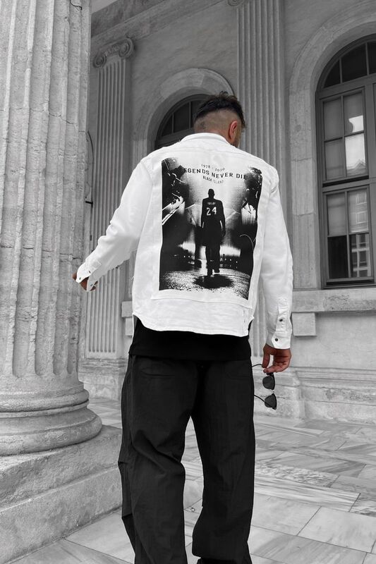 Legend Never Die Printed Denim Shirt White 16360 (4)