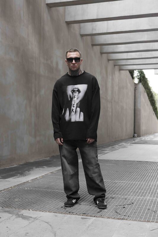 Fuck Printed Black Sweatshirt 1316 (4)