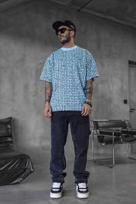 Black Island - Full Print Statement Light Blue T-shirt 1841