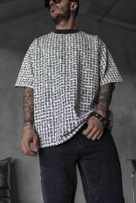 Full Print Statement White T-shirt 1841 - Thumbnail (4)