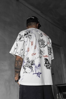 Full Printed T-shirts White 1880 - Thumbnail (3)