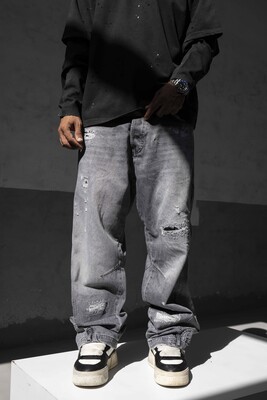 Black Island - Gray Baggy Jeans 17259