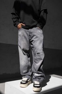 Gray Baggy Jeans 17259 - Thumbnail (2)