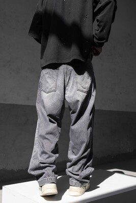 Gray Baggy Jeans 17259 - Thumbnail (3)
