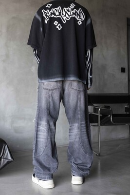 Gray Baggy Jeans 17283 - Thumbnail (3)