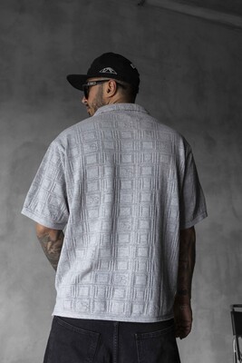 GRAY POLO COLLAR KNITWEAR 2632 - Thumbnail (3)