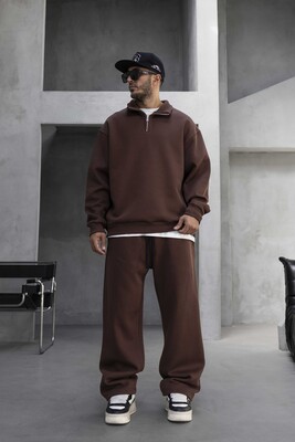 Black Island - Half Zip Relaxed Fit Brown Tracksuit 1947-60