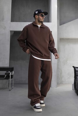 Black Island - Half Zip Relaxed Fit Brown Tracksuit 1947-60 (1)