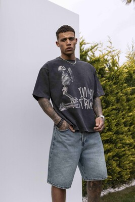 IN GOD WE TRUST PRINTED WASHED T-SHIRT ANTRA 1846 - Thumbnail (3)