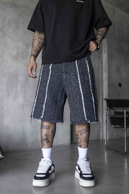Black Island - Jacquard Denim Short Black 17195