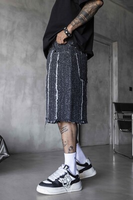 Black Island - Jacquard Denim Short Black 17195 (1)