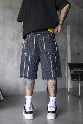 Jacquard Denim Short Black 17195 - Thumbnail (3)