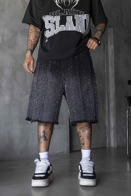 Black Island - Jacquard Denim Short Black 17196