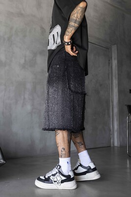 Black Island - Jacquard Denim Short Black 17196 (1)