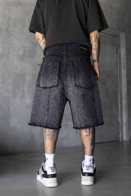Jacquard Denim Short Black 17196 - Thumbnail (3)