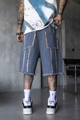 Jacquard Denim Short Blue 17193 - Thumbnail (3)