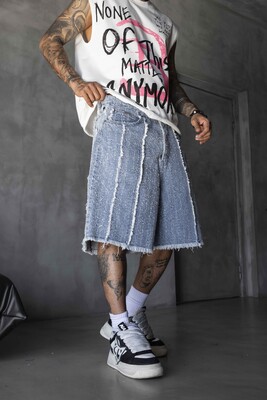 Jacquard Denim Short Blue 17194 - Thumbnail (3)
