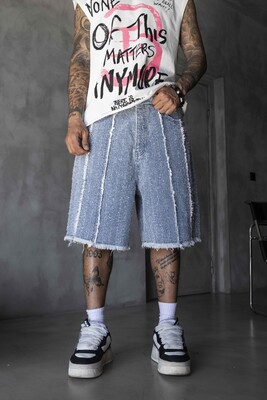 Black Island - Jacquard Denim Short Blue 17194