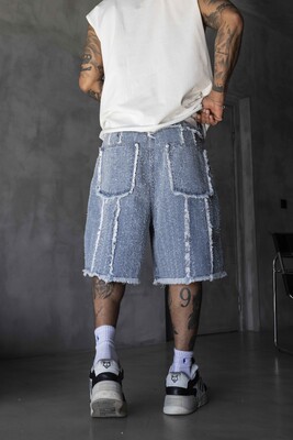 Jacquard Denim Short Blue 17194 - Thumbnail (2)