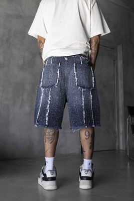 Jacquard Denim Short Blue 17197 - Thumbnail (3)