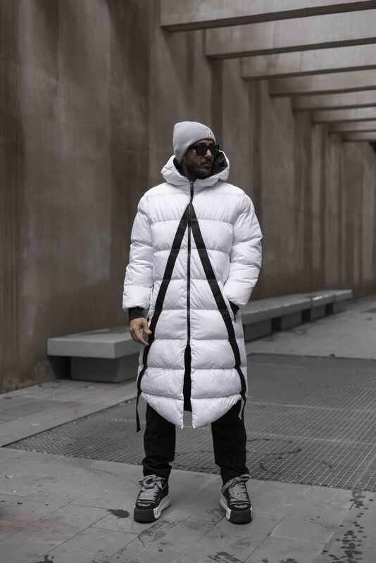 long puffer white coat 5014 (1)