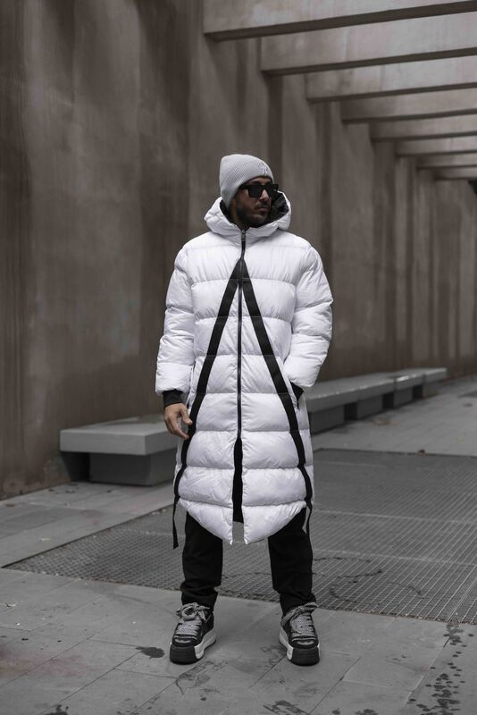 Black Island - long puffer white coat 5014