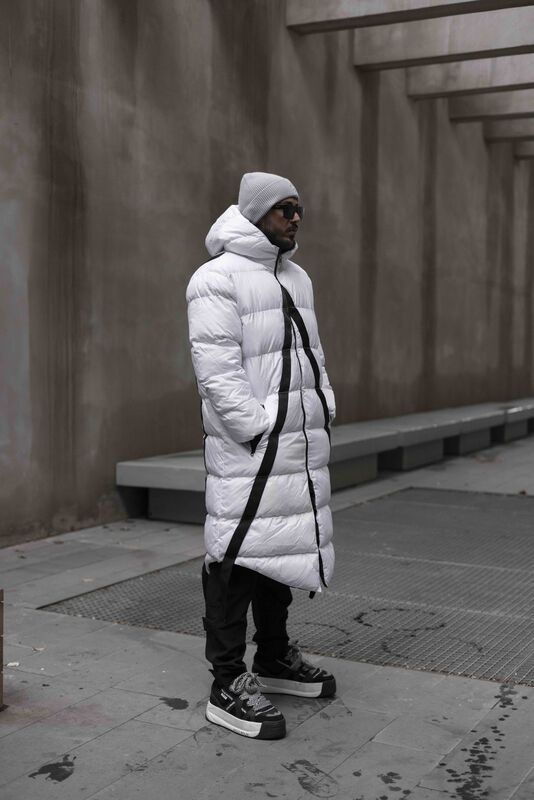 long puffer white coat 5014 (2)