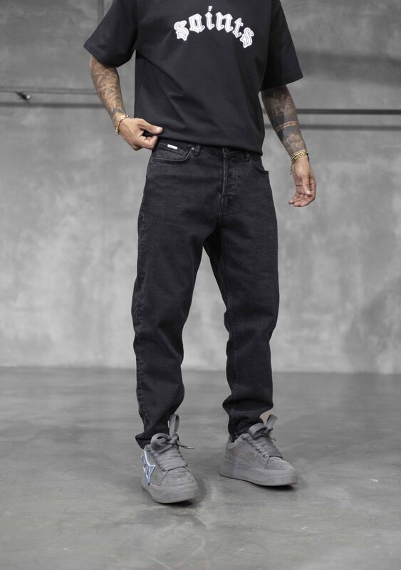 Loose Fit Black Jeans 16466 (2)