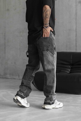 Loose Fıt Grey Jeans 16755 - Thumbnail