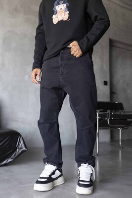 Loose Fıt Black Jeans 16940 - Thumbnail (2)