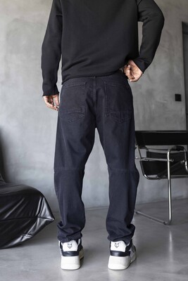 Loose Fıt Black Jeans 16940 - Thumbnail (3)