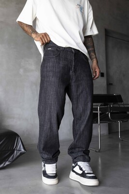 Loose Fit Black Jeans 17295 - Thumbnail (3)