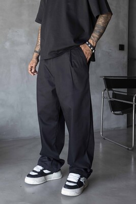 Loose Fit Black Pant 17271 - Thumbnail (2)