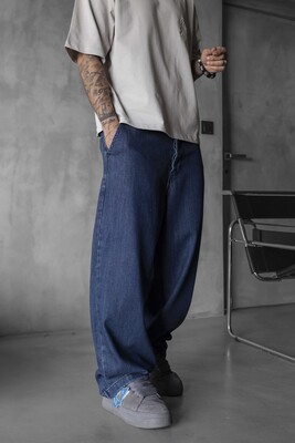 Loose Fit Blue Jeans 17065 - Thumbnail (3)