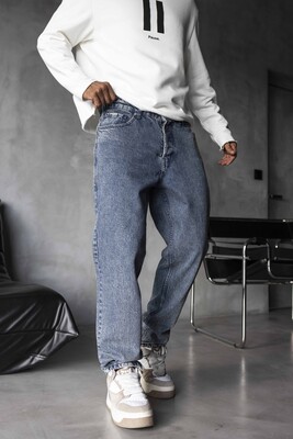 Loose Fit Blue Jeans 17244 - Thumbnail (2)
