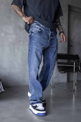 Loose Fit Blue Jeans 17250 - Thumbnail (2)