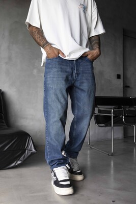 Loose Fit Blue Jeans 17287 - Thumbnail (2)