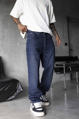 Loose Fit Blue Jeans 17296 - Thumbnail (3)