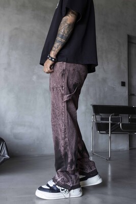 Loose Fit Brown Jeans 17262 - Thumbnail (2)