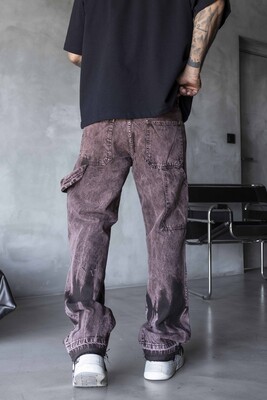 Loose Fit Brown Jeans 17262 - Thumbnail (3)