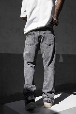 Loose Fit Dark Gray Jeans 17251 - Thumbnail (3)