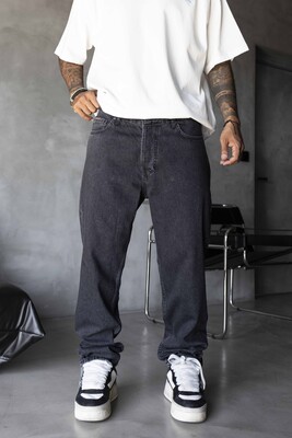 Black Island - Loose Fit Dark Gray Jeans 17291
